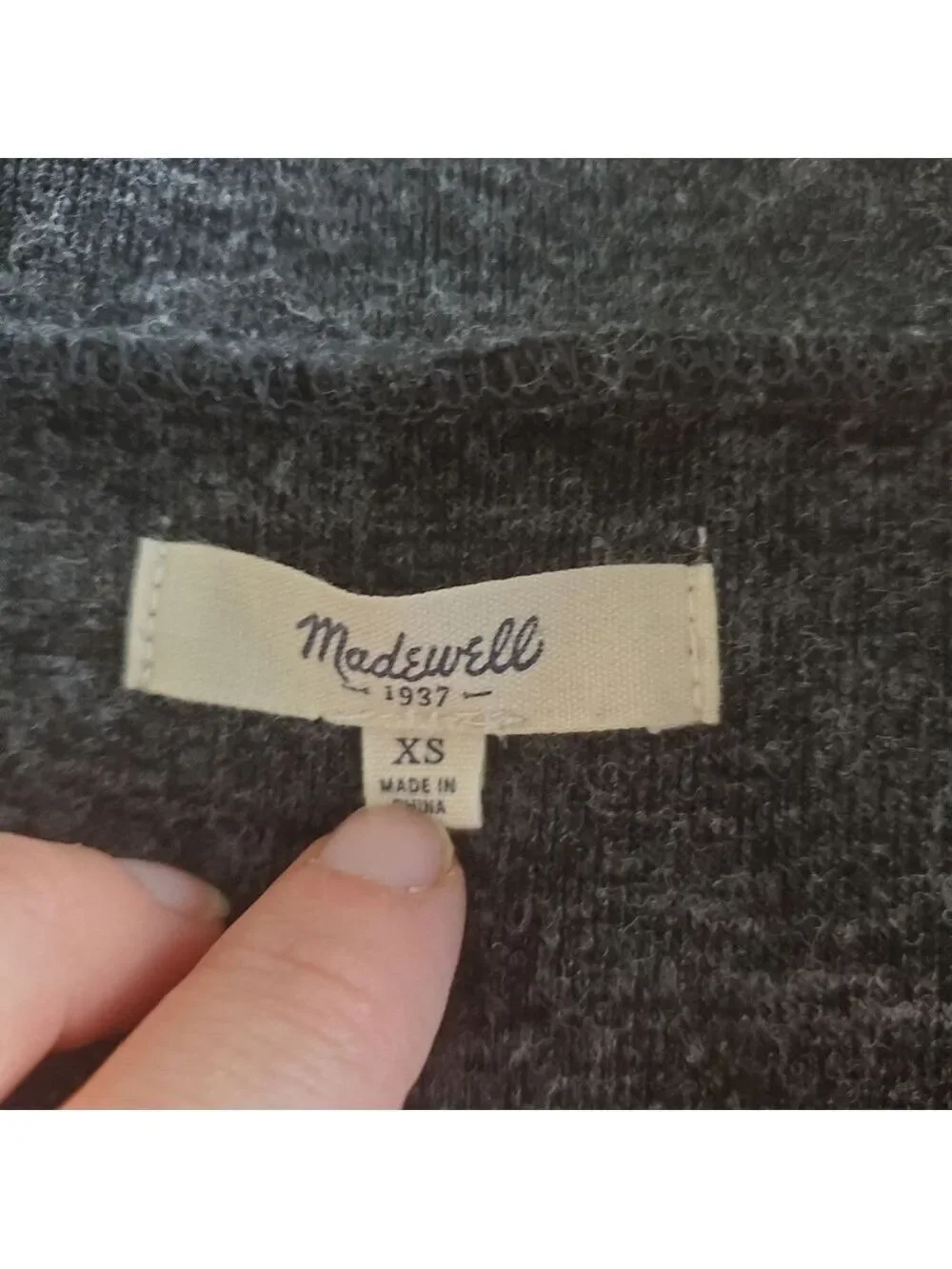 Madewell Low V Pullover Knit Sweater Gray Women's Size Extra Small